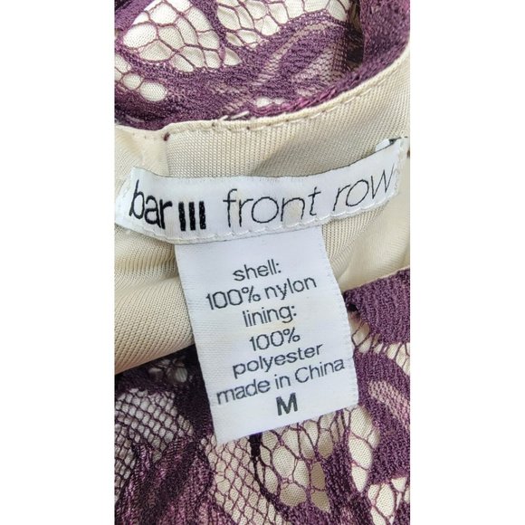 Bar III Woman Maroon Casual Formal Fit & Flare Stretch Long Sleeve Dress Medium - Picture 3 of 11